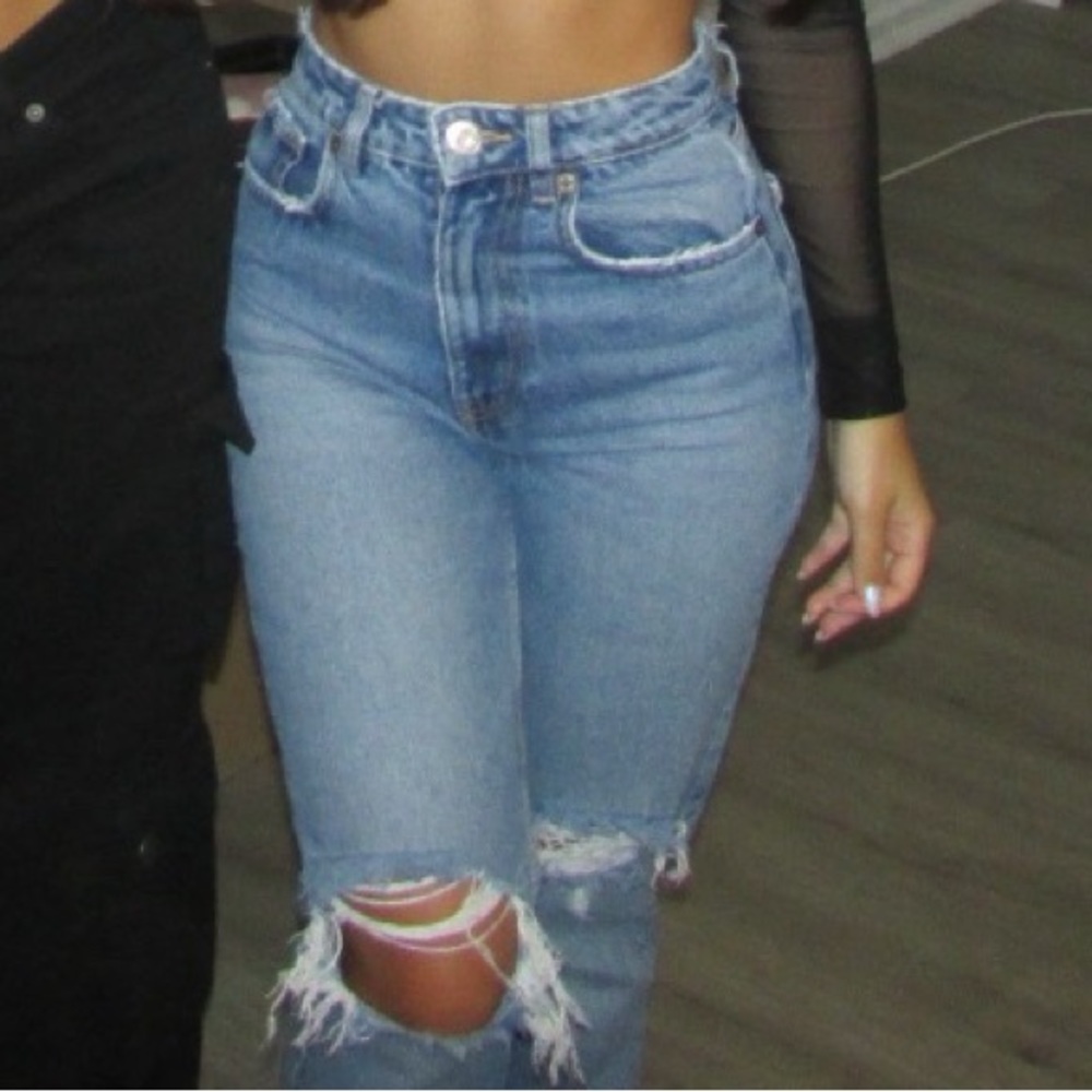 Zara high wasted straight leg jeans